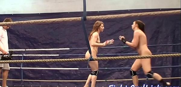  Naked lesbian babes dont stop wresting
